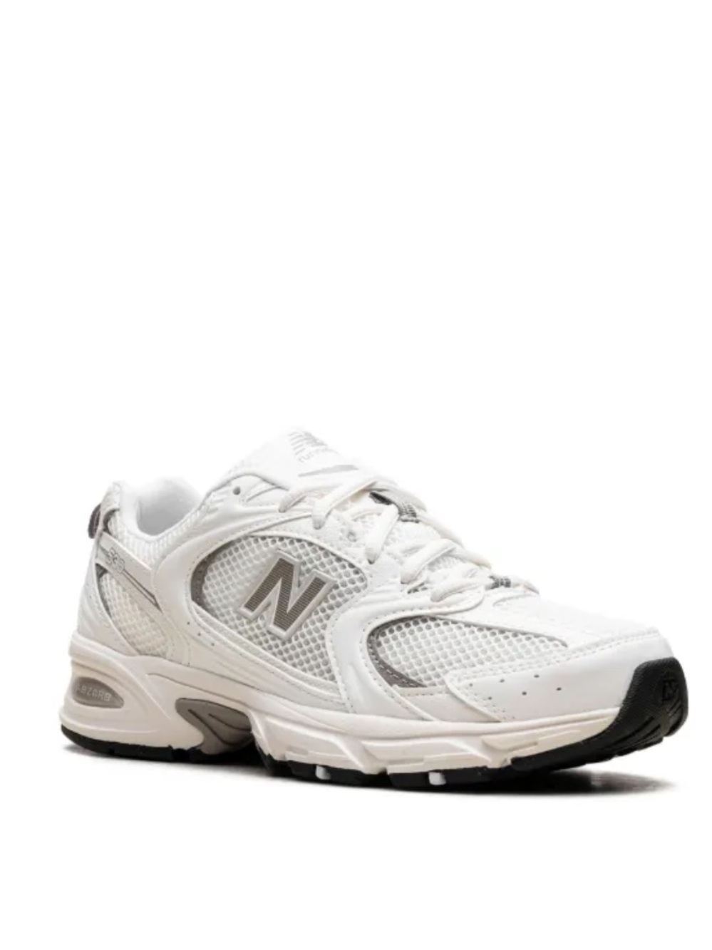 New Balance White and Light Gray 530 Low-Top Sneakers - Picture 2 of 12